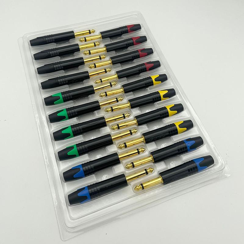 6.35 Mm Gold-Plated Microphone Audio Plug Mute Plug Connector Jack Mono Assembly Microphone Connector Mono Plug