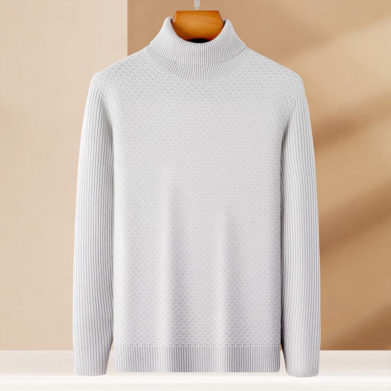 JOW Men's Heavyweight 100% Merino Wool Turtleneck Sweater