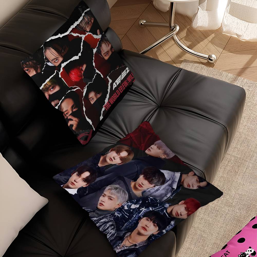 A-ATEEZs-KPOP Klassischer Heißer Sänger Büro Kissenbezug Auto Kissenbezug 45X45CM Lendenkissenbezug Sofakissenbezug