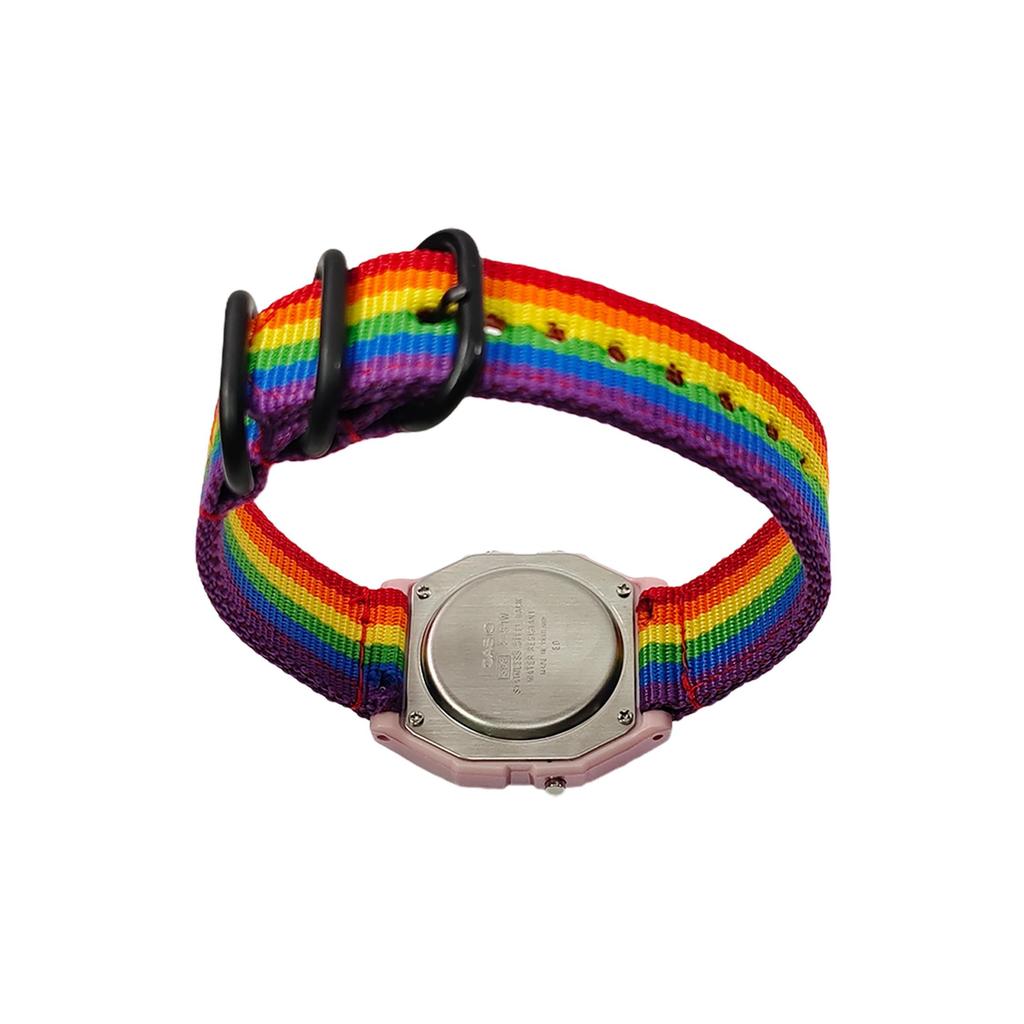 CASIO Custom Collection Quartz Movement Nylon Strap Watch Women's Watch Multicolor Watch Dial F-91WS-4
