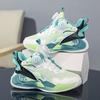 Boys' sneakers mesh breathable 2025 summer new button basketball shoes student fashion middle and older children's shoes trend