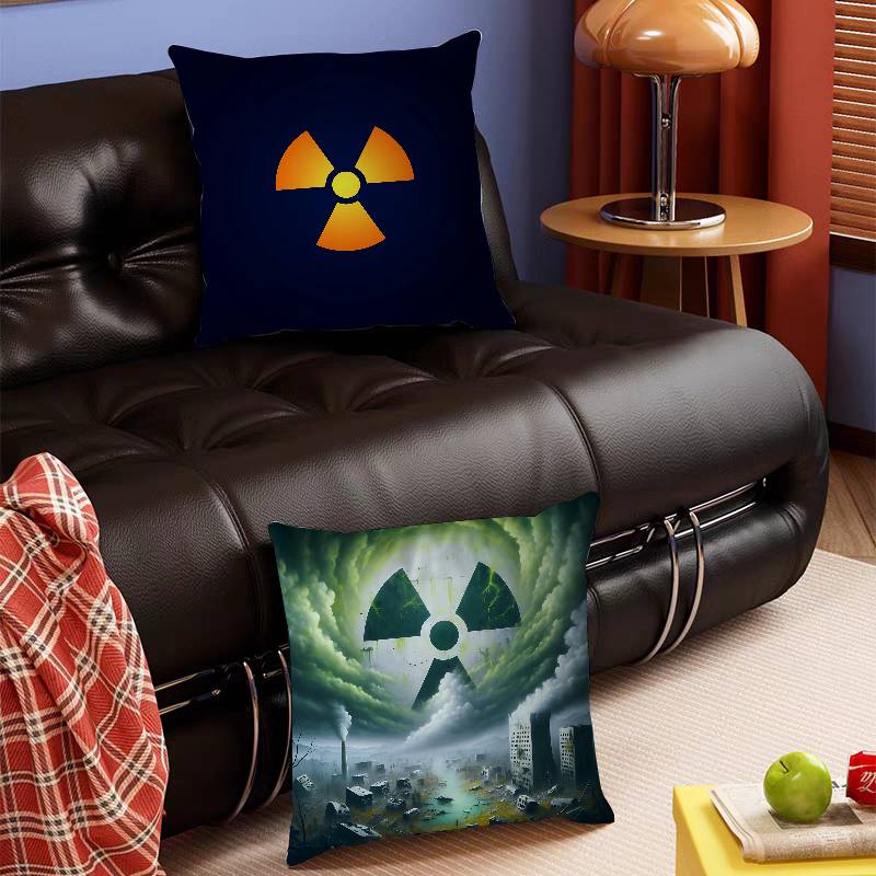 Creative R-Radiation Logo Personalized Picture Text Home Decorative Pillows Household Gifts 45x45cm