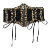PU Leather Cummerbund Leopard Print Waistband Retro Elastic High Waist Belt  Party Accessory