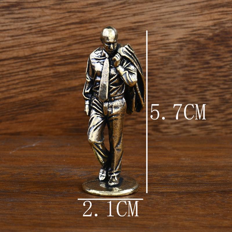 

Brass Male Model In Suit Small Statue Retro Handsome Man Characters Figurines Desktop Ornaments Decorations Crafts Home Decor латунный