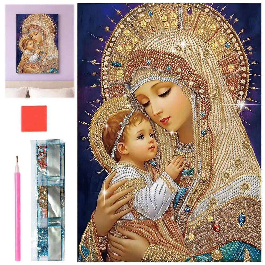 5D Diamond Art Painting Kits For Adults,religious Themes Special Shape Crystal Diamond Partial HandmadeKits For Home Decor R9U4