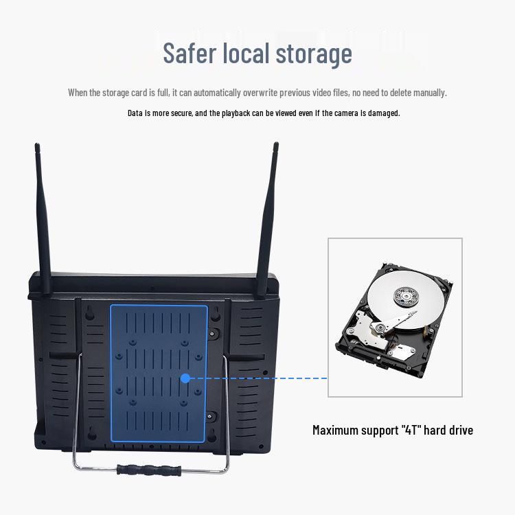 Wireless 4/8-Channel CCTV Monitoring Kit with Screen & 3MP WiFi Cameras