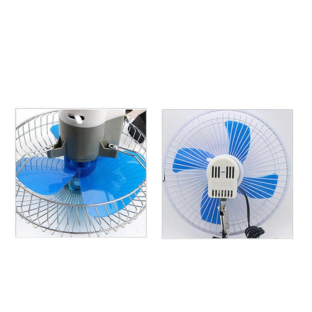 Electric Car Cooling Fan Rotatable Powerful Quiet Vehicle Clip Fan with Cigarette Lighter Plug for Truck RV Boat 8in 24V