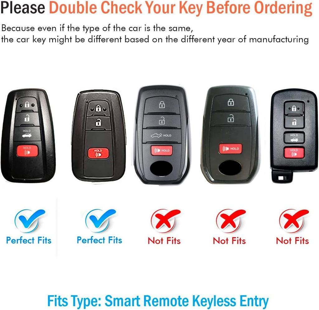 Car Key Case Cover Protector Shell Bag for Toyota Camry Avalon C-HR Prius Corolla GT86 Highlander RAV4 4Runner Prado 2018-2024