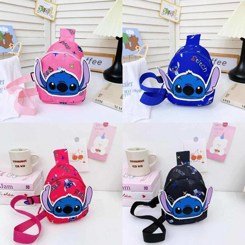 Lilo Stitch Cartoon Kids Chest Bag With Polyester Material For Daily School Use