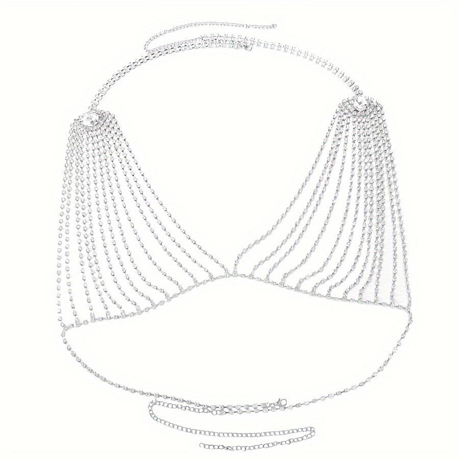 Hot-Selling Rhinestone Chain Body Bra: Beach, Nightclub & Swimwear Accessory