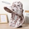 Women Sun Hat Breathable Shawl Integrated Picking Tea Hat Uv Protection Wide Brim Mesh Sunscreen Hat