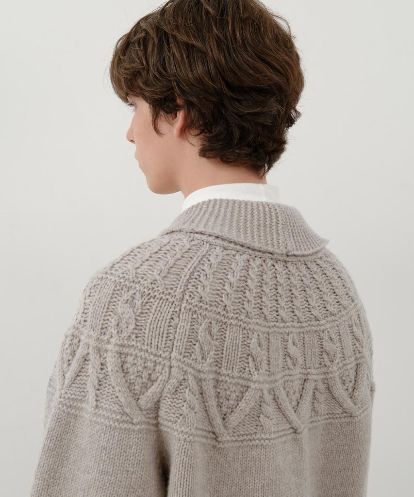 Wednesday Oasis Cowichan Sherpa Wool Knit Zip-Up_Beige(Wc25-Kn77)