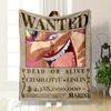 "Wanted Poster with a Vibrant Character's Close-up and High Bounty." for All Seasons Blanket Lunch Break Throw Gift
