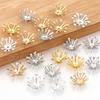 100pcs 13mm Flower Bead Caps Metal Iron Spacer Beads End Caps For Jewelry Making DIY Bracelets Necklace Decoration Accessories