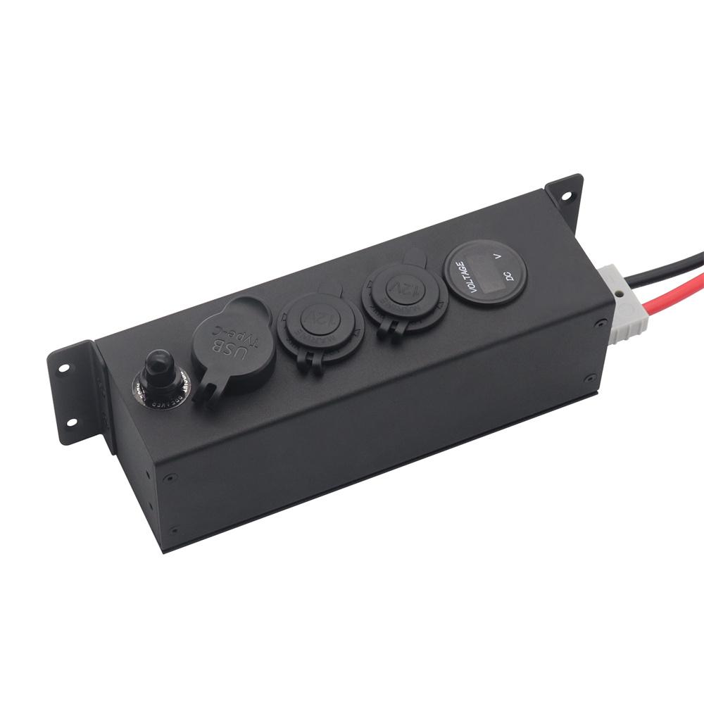 12/24V Control Box With Power Sockets USB+TYPE-C 8AWG Anderson Plug Replacement