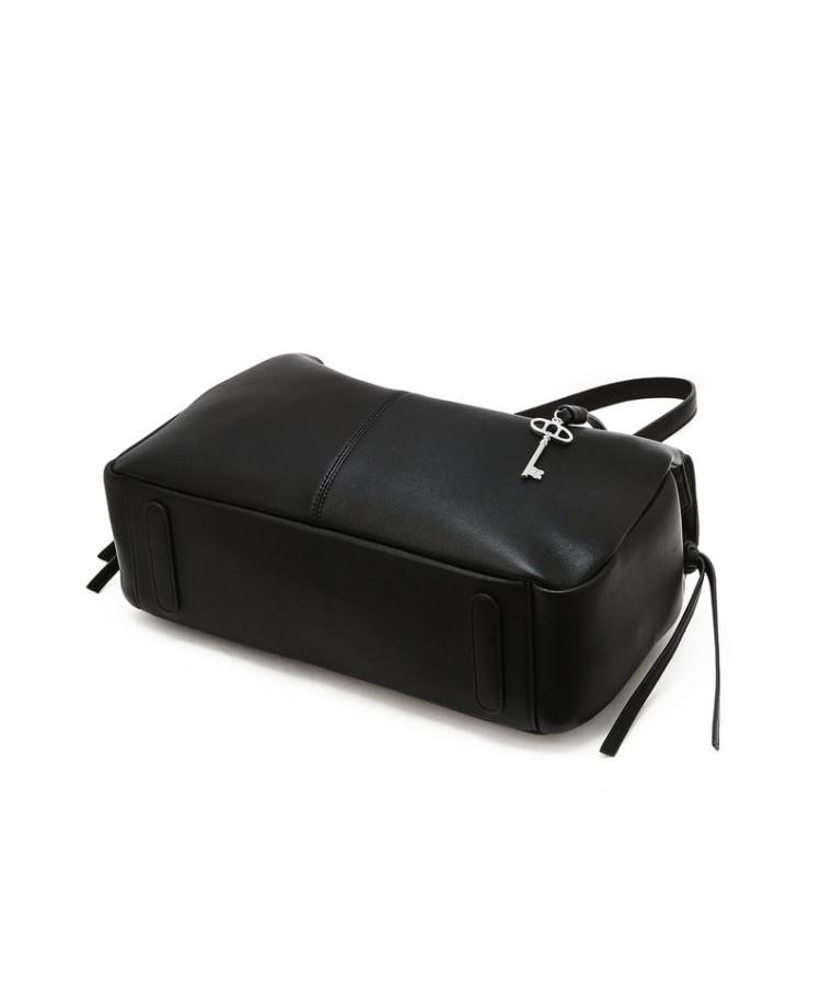 Athe Vanessabruno [Demain] Black Leather Deman Shoulder Bag L Aaba6F285Bk