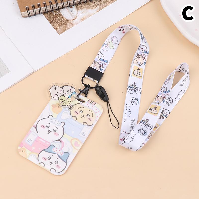Cute Cartoon Neck Strap Lanyard Card Cover For Student Id Card Teacher Strap Badge Holder Photo Card Diy Hang Rope Keyring
