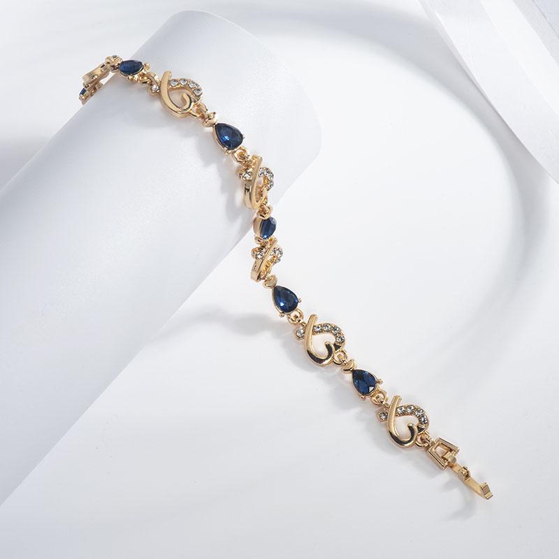 French Retro Gemstone Vine Bracelet Women Pear Cut Zircon Leaf Charm Bracelet Elegant Evening Party Jewelry Gift