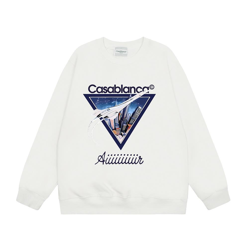 Grenzüberschreitende trendige Marke Casablanca Casablanca Buchstabe gemaltes Print 380g Herren- und Damen- Rundhals-Pullover
