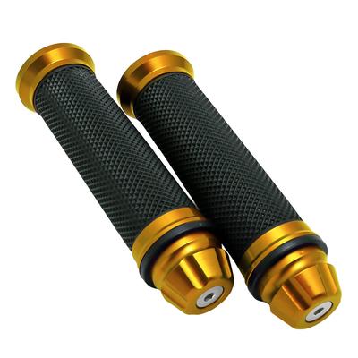 Nakira 341 Grip! Bike Grips with Custom Bar End, Aluminum Handle, 0.9 Inch (22.2 Mm) Diameter, For Motorcycles, (Orange)