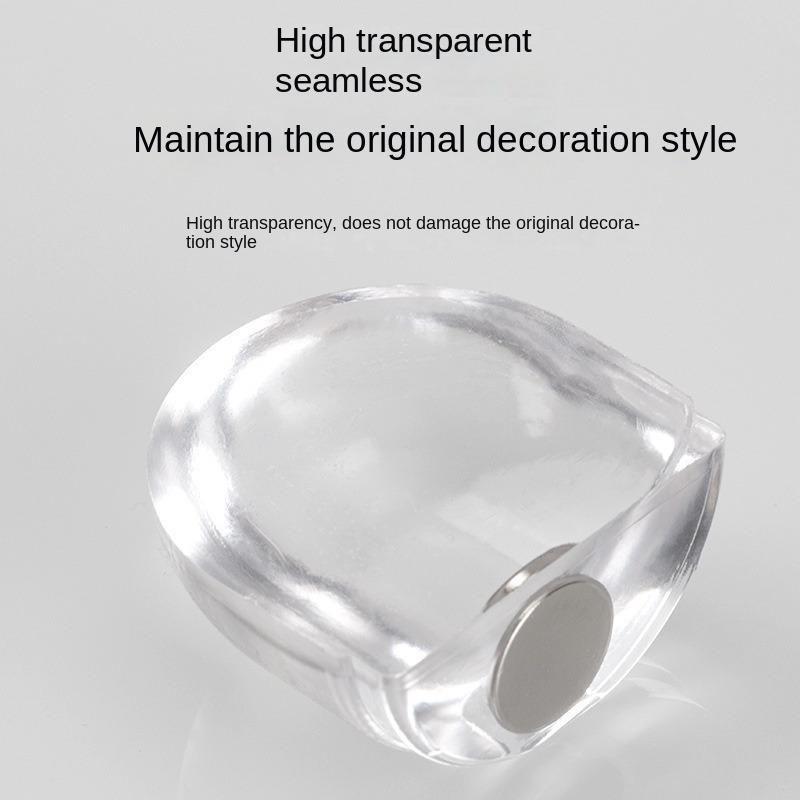 1pc Creative Door Stop Without Drilling, Transparent Silicone Bumper with Magnetic Base, Door Wall Protector for Home and Office Use