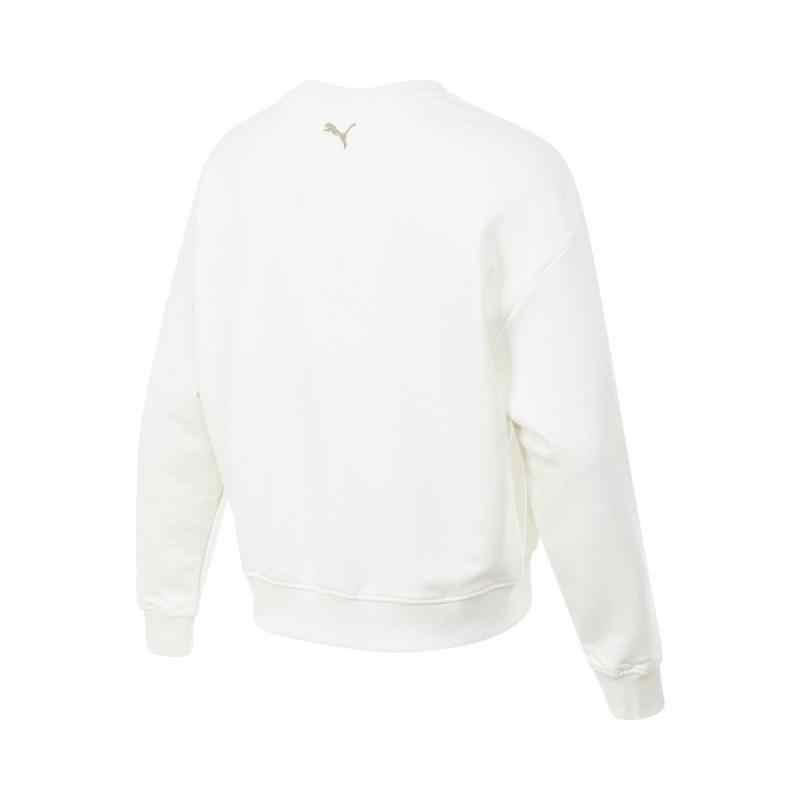 Puma Comfortable Sports Casual Pullover Long Sleeve Sweatshirt Women Sweatshirt White 631424-92