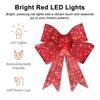 LED Christmas Bow Decoration Outdoor Holiday Yard Decor with Red Lights Timer-controlled Holiday Bow Lights