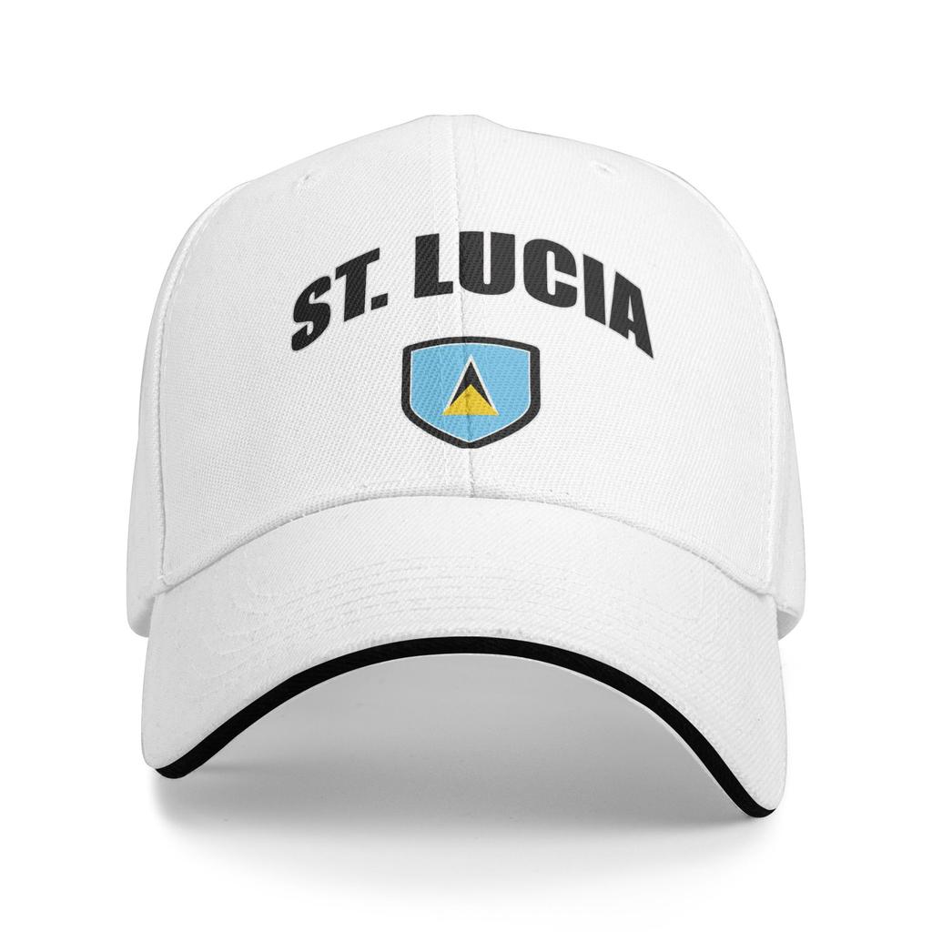 Saint Lucia Coat of Arms Baseball Cap Fashion  Sandwich Hat for Unisex Women Adjustable Hats Cap Outdoor