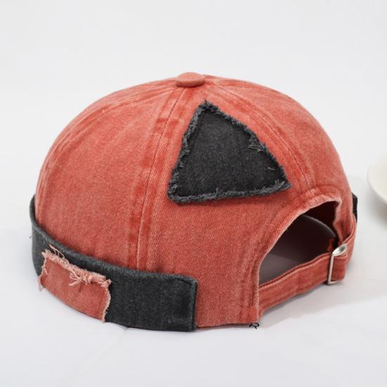 Vermieter Hut Verstellbare Metallschnalle Used Gewaschener Denim Hut Patchwork Stoff Street Hip-Hop Stil Unisex Kuppelkappe