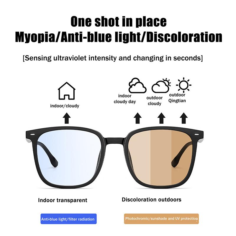 Fashion Photochromic Eyeglasses Anti Glare Uv Protection Sunglasses For Men Women Daily Outdoor Use