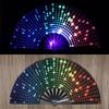 1PCS Chinese Kung Fu Fan UV Ink Printing Fluorescent Fan Bamboo Bone Folding Fan For Festival Dance Diso Party