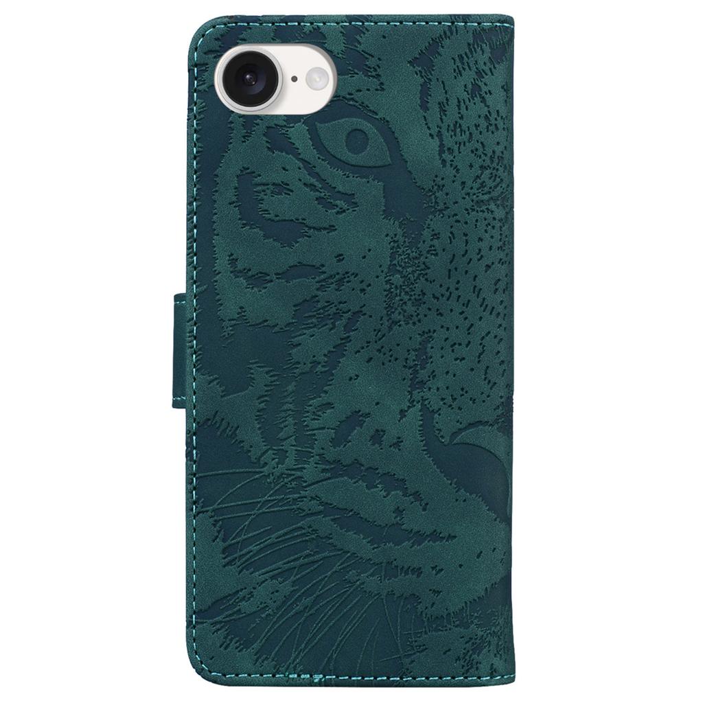 For iPhone 16e Case Wallet Style Tiger Pattern PU Leather Phone Cover