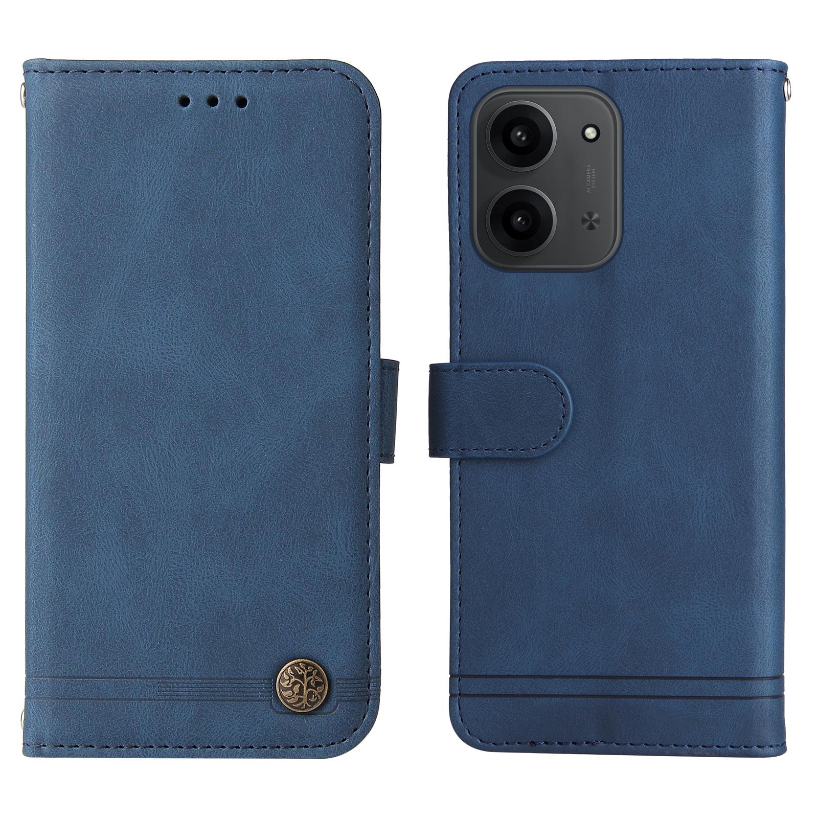 

Для Xiaomi Redmi 15C 5G/15C 4G (173мм) Кожаные чехлы-кошельки с приятным на ощупь покрытием, чехол-подставка для телефона с ремешком Blue