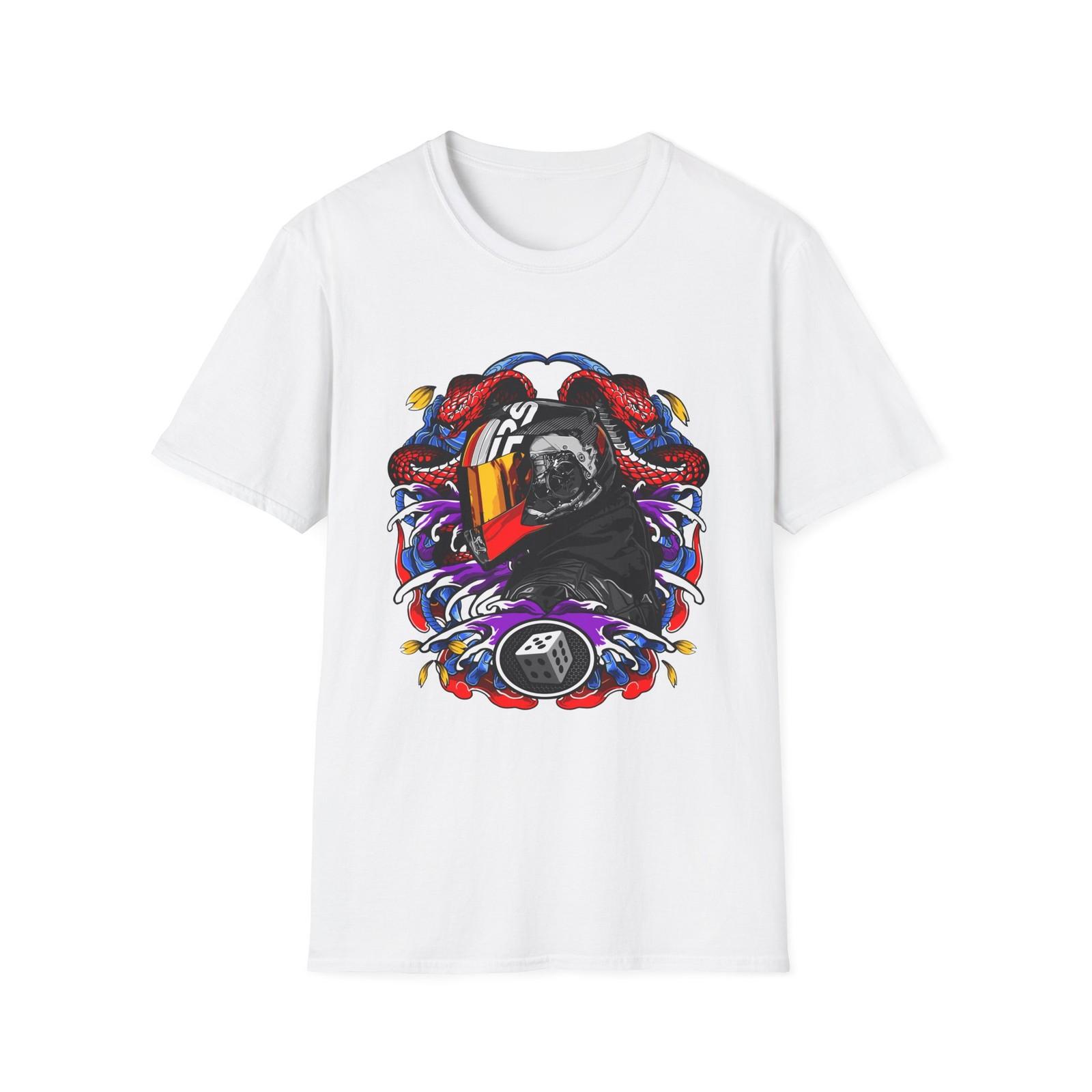 

Machine Pattern Helmet With Snake T-Shirt, Multiple Colors 5XL різнокольоровий
