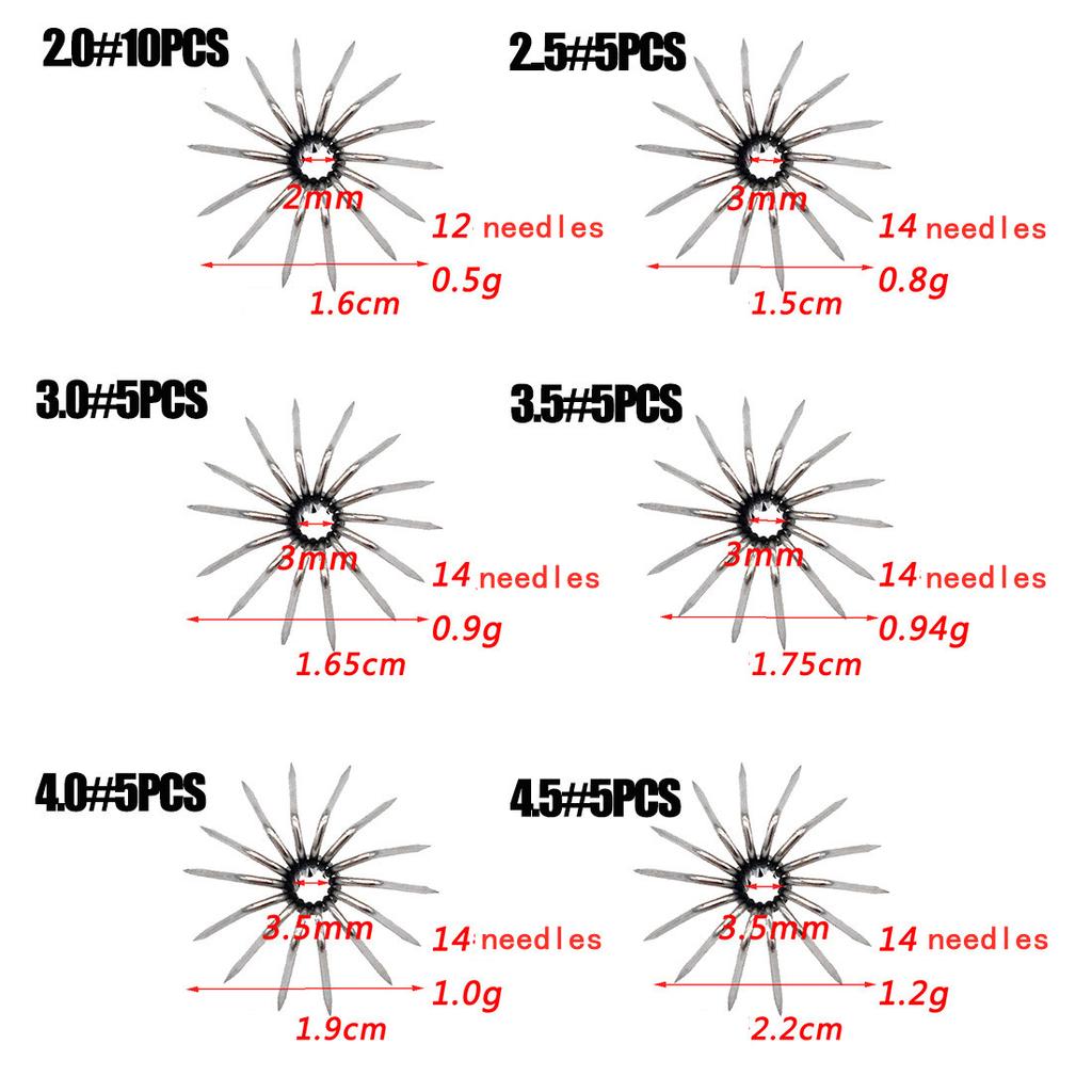 1 Set Of Fishing Hook 12/14 Needles Stainless Steel Squid Hook Fishing Accessories