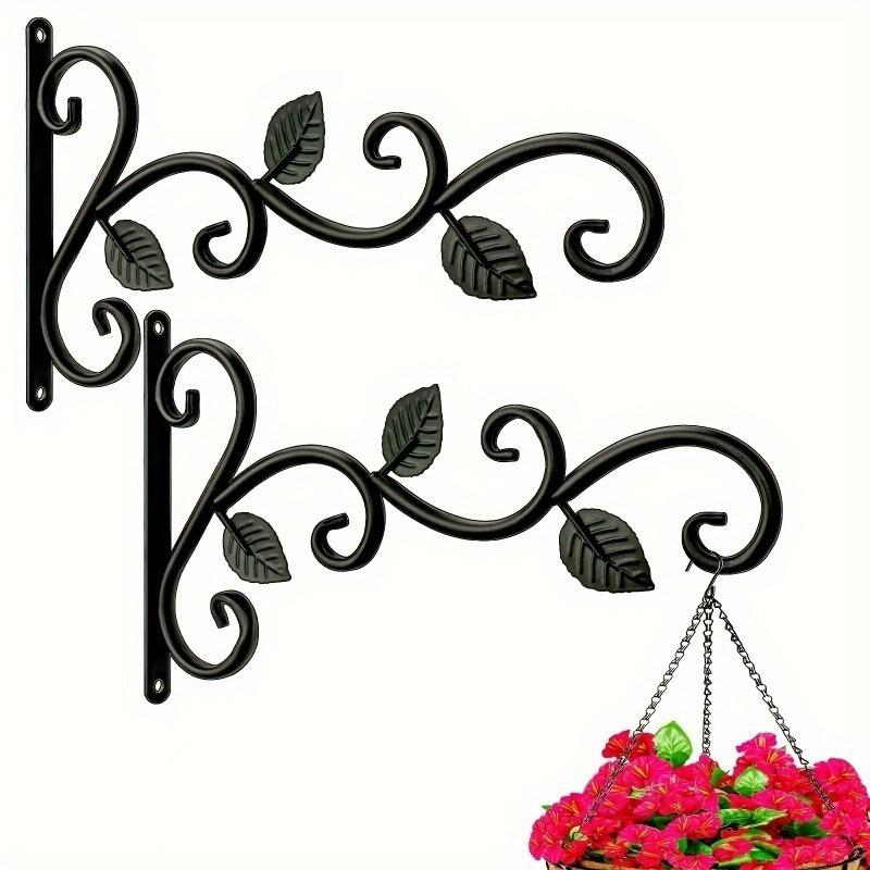 Iron Plant Hanging Rack2-4Personalized Indoor Outdoor Flower Pot Hanger Vintage Style Metal Hook Hanging Basket Wall Mount Rack