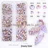 Nail Art Rhinestones: Mixed Color AB Light Pink Champagne Glass Set - Six Grids