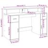 VidaXL Bureau avec lumières LED chêne sonoma bois d'ingénierie, bureau de travail, bureau d'étude, bureau à domicile, bureau 3309422