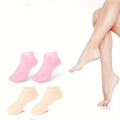 Feuchtigkeitsspendende Silikonsocken für Damen, weiche Gelsocken, Spa-Pediküresocken für Damen, Fußpflege für trockene Füße und raue Haut