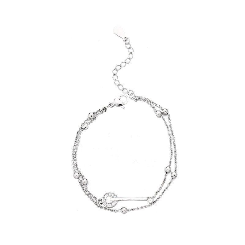 

Двухслойный браслет-кольцо, регулируемый, INS, с набором сверкающих бриллиантов, ювелирное украшение для девушки.