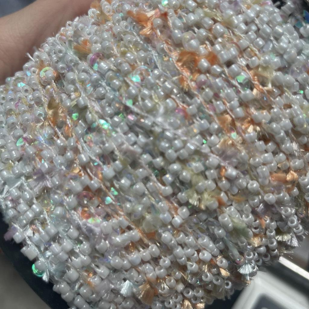 Reiskorn Bunte Paillettenkette Eine Rolle 200 Yards, Drahtperlen Bunte Doudou Perlen DIY Stricken & Häkeln
