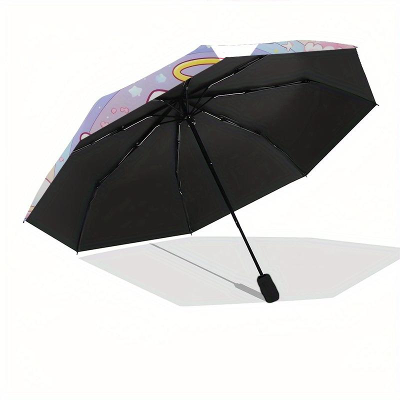 Hello Kitty,Angelic Automatic Folding Umbrella-Simple 8-Rib Design, Bright Cartoon Pattern, Durable Iron Frame, Suitable For Travel, Outdoor