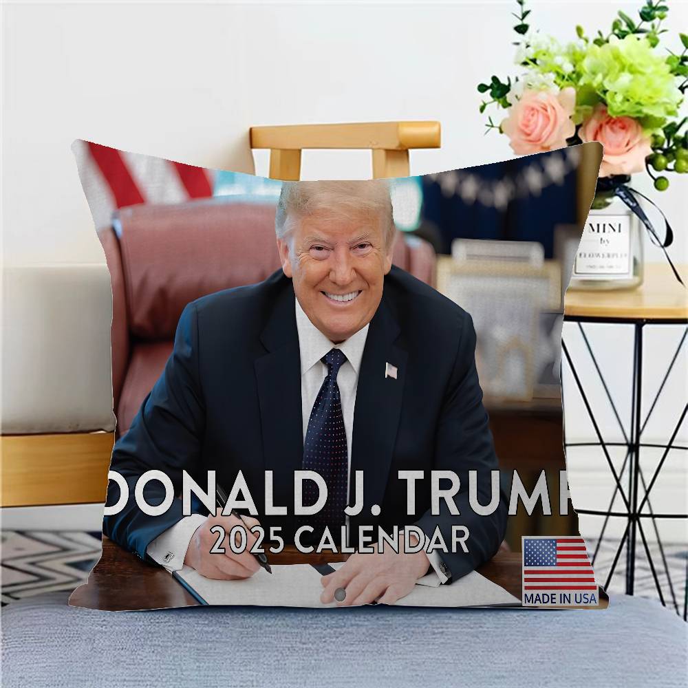 

2025 Donald T-Trump Pillow Cushion Cover Pillowcase Living Room Sofa Home Decor Customized 12x12Inch