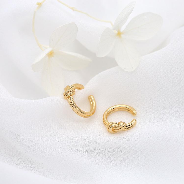 14K Gold Plated Pure Copper Ear Cuff: No-Piercing, Simple, Elegant Jewelry for Women