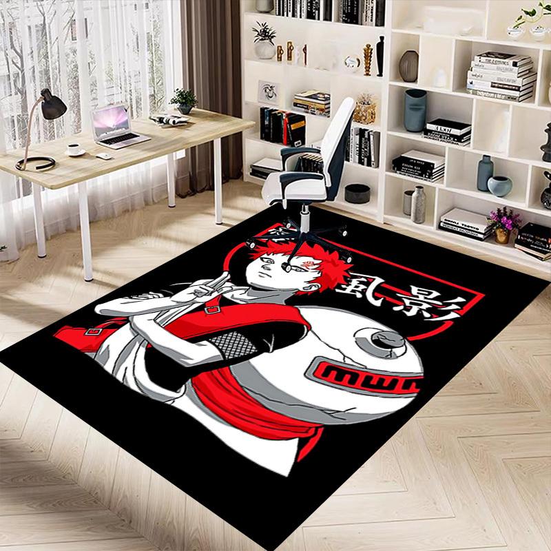 1pc Redhead Robot Home Office, Durable Polyester Floor Mat with Easy, Office Decor, Urban Style, Nonslip Backing, Highquality Fabric