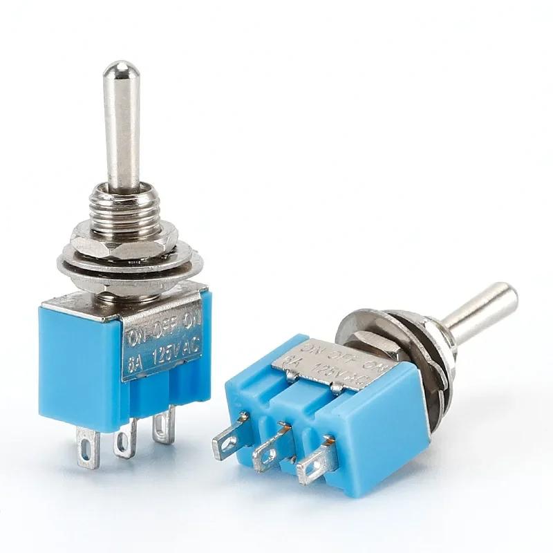 10Pcs DIY Toggle Switch ON-OFF-ON / ON-ON 3Pin 3 Position Latching MTS-103 MTS-102 AC 125V/6A 250V/3A Power Button Switch Car