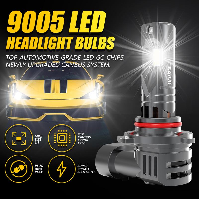 

Katur 2x 9005 HB3 Car Led Headlight Bulb DRL Day Time Running Lamp Super Bright 6000K White Powerful For Toyota Camry RAV4 9005/HB3
