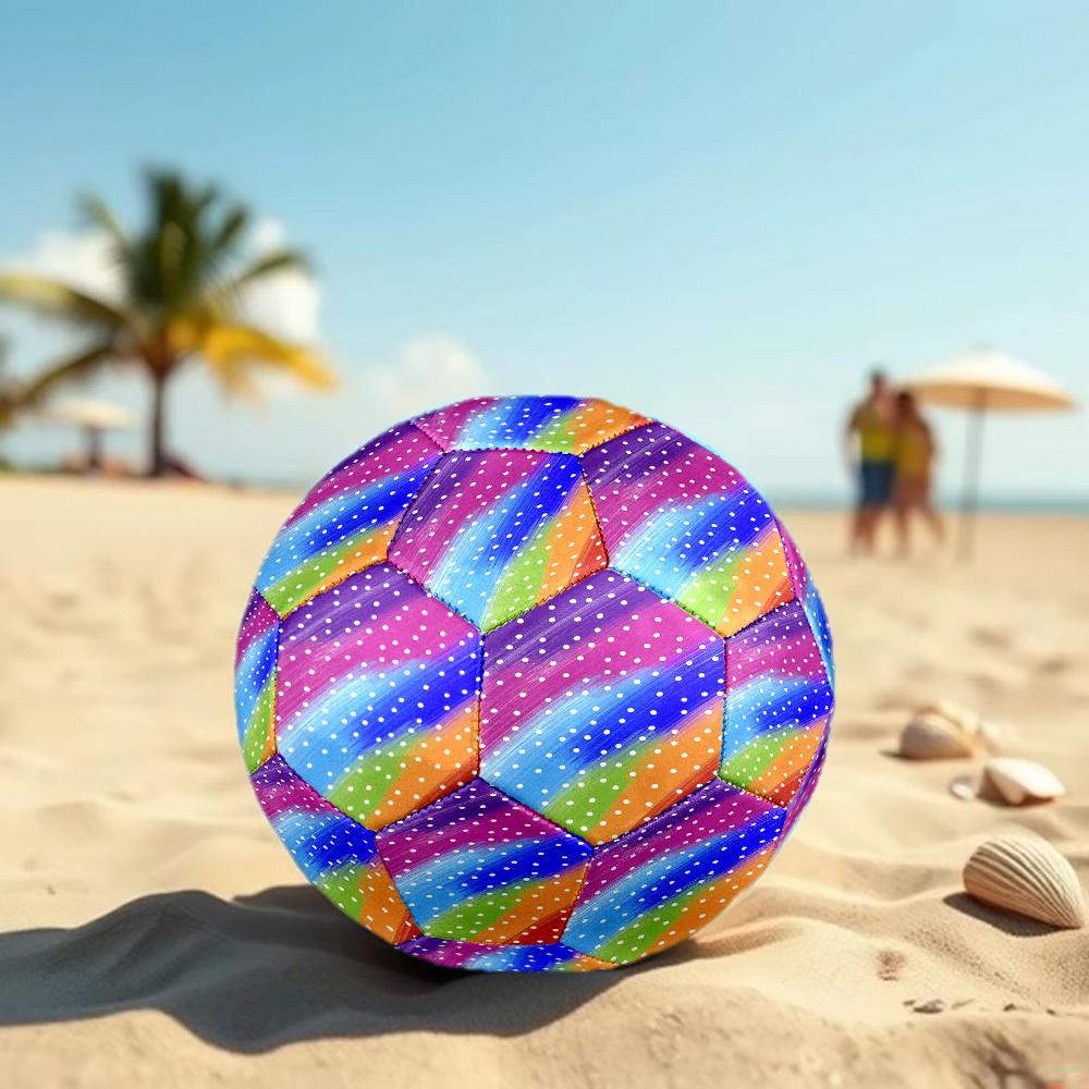 1 st Polka Dot Regenboog Maat 5 Voetbal Professioneel Wedstrijd Training Voetbal Binnen & Buiten Sportbal Lichtgewicht Duurzaam m6522