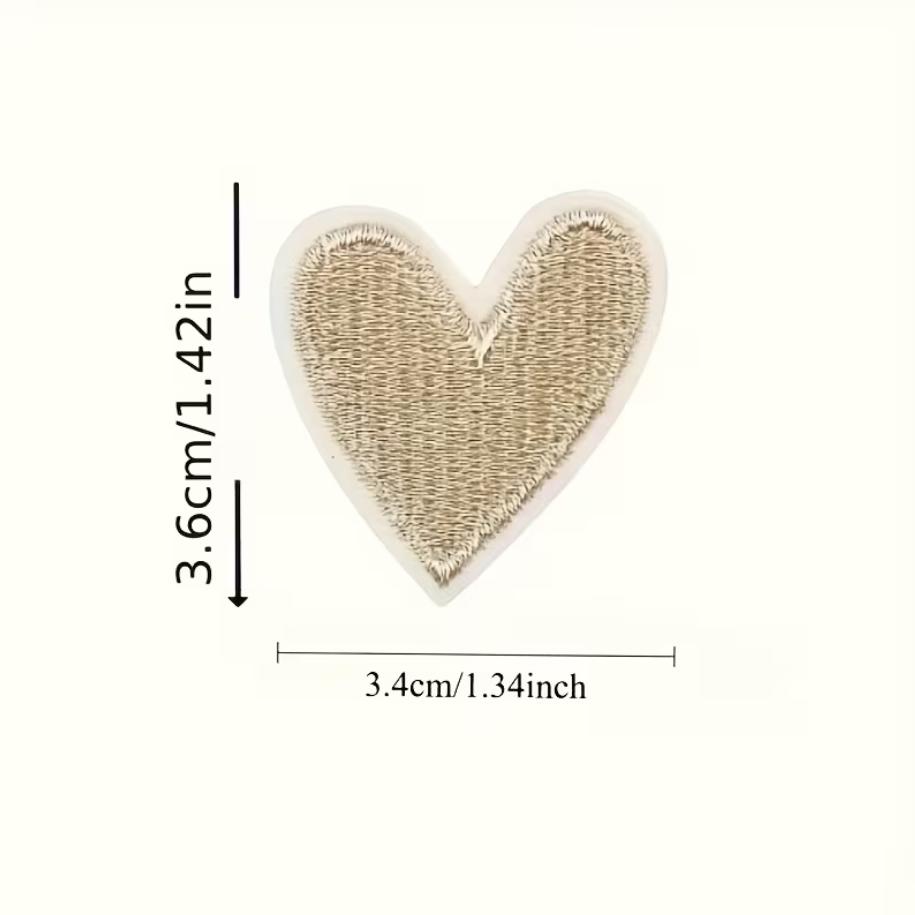 10 Stück Goldene Liebe Herz Stickerei Bügelflicken DIY Kleidung Reparatur Nähen Dekoration