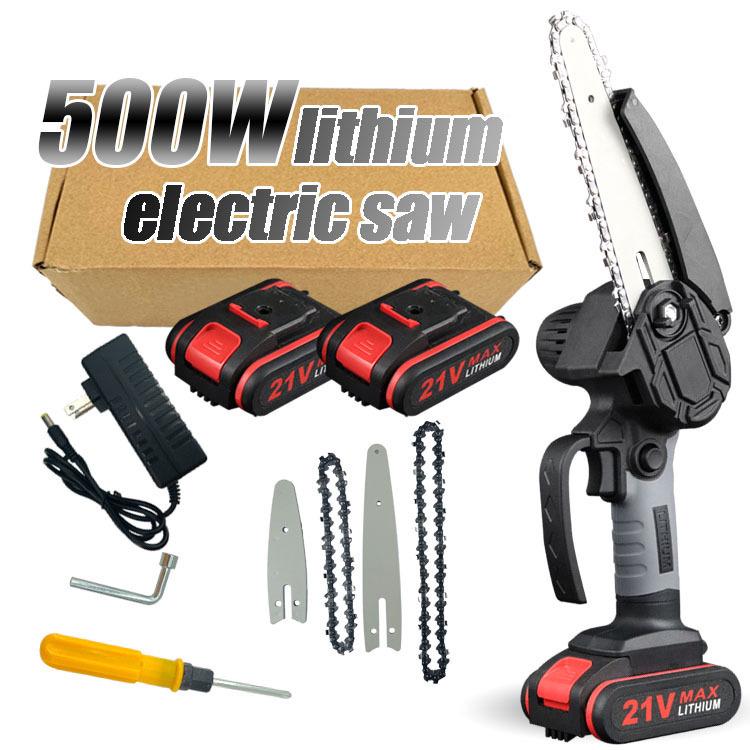 

Беспроводная 4-дюймовая и 6-дюймовая электрическая мини-цепная пила, питание от литиевой батареи, управление одной рукой для обрезки и валки